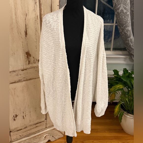 L.L. Bean Sweaters - L.L. Bean cotton open front cardigan. White. Size 3x. Casual, cottagecore, beach
